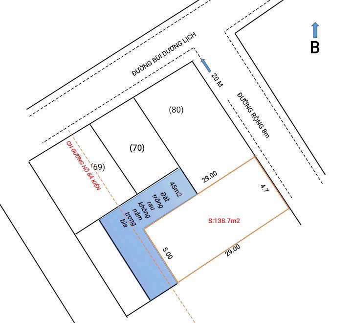 Lô đất gần cây xăng đôi Quán Bàu, TP Vinh 137,8m2 đường 8m ĐB